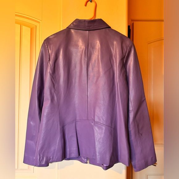 Gorgeous Purple Leather Jacket - Picture 2 of 10